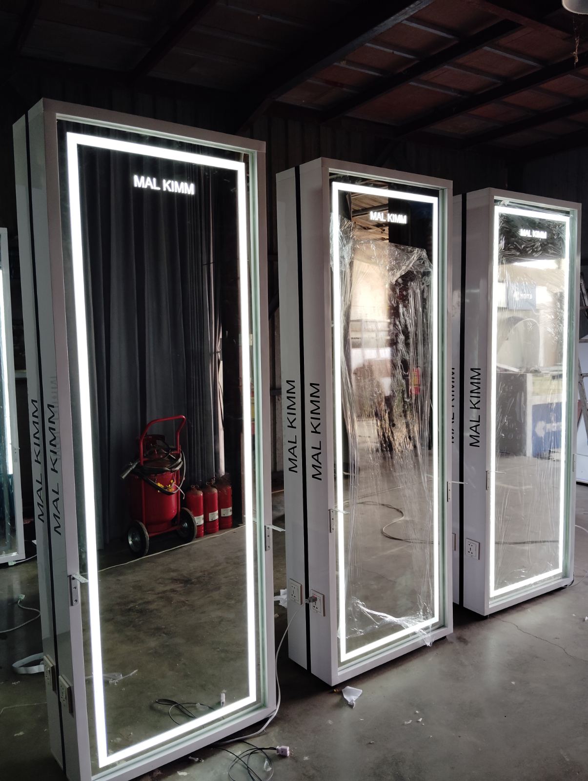 Double Sided Beauty Salon LED Mirror Floor Stand