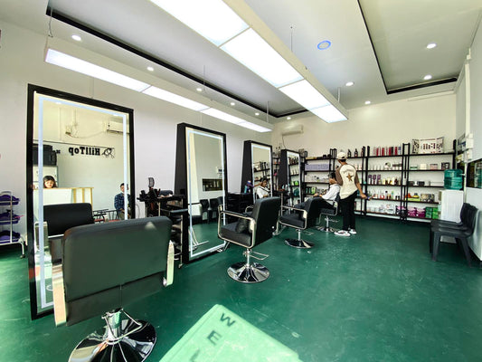 Double Sided Beauty Salon LED Mirror Floor Stand